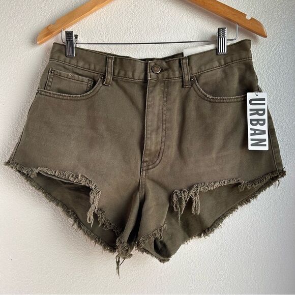 BDG | Cheeky Shorts in Military Green - Picture 4 of 8
